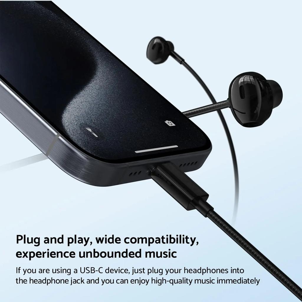 Căști cu fir pentru Samsung HiFi Surround In-ear USB Tip C 3.5mm Cu control pe fir Căști cu fir pentru Galaxy S24 S23 A55 Ultra