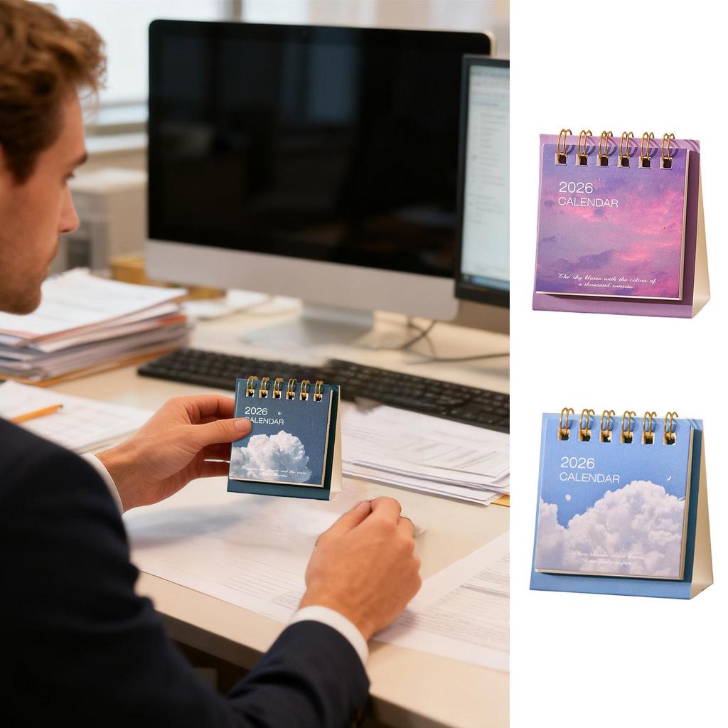 2026 Mini Desktop Calendar Office Home Desktop Decoration Portable Schedule Organizer New Year's Gift