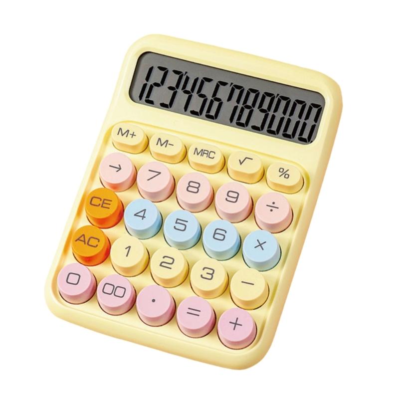 Transparent Button Calculator with Large Display LCD Display Big Button Calculator for Daily Basic Office Students