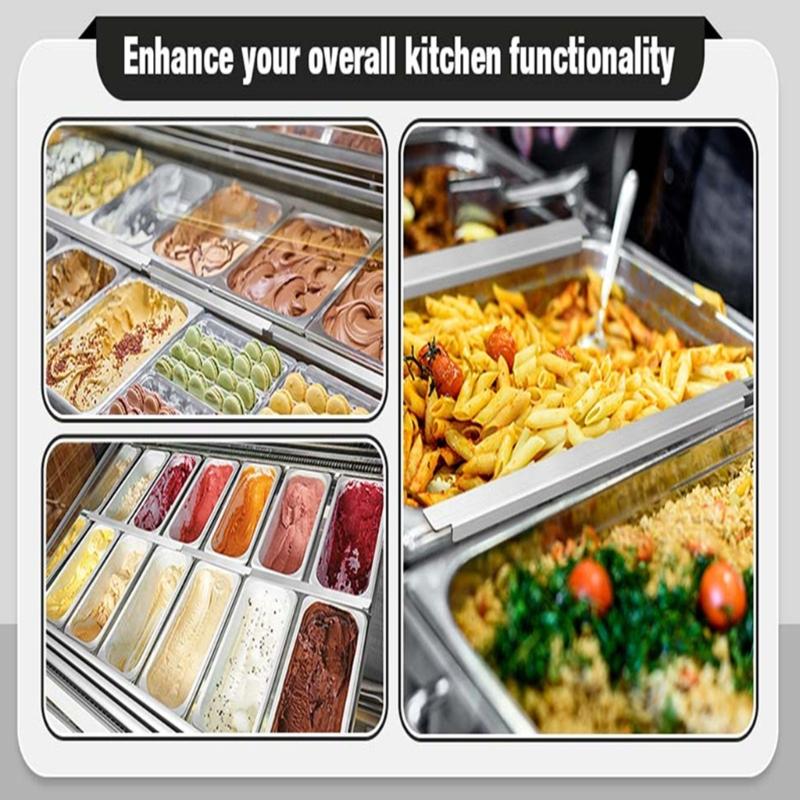 8 ks nerezová kuchyňská police dělicí tyč kovové organizéry na potraviny držáky na parní stůl příslušenství pro stravování