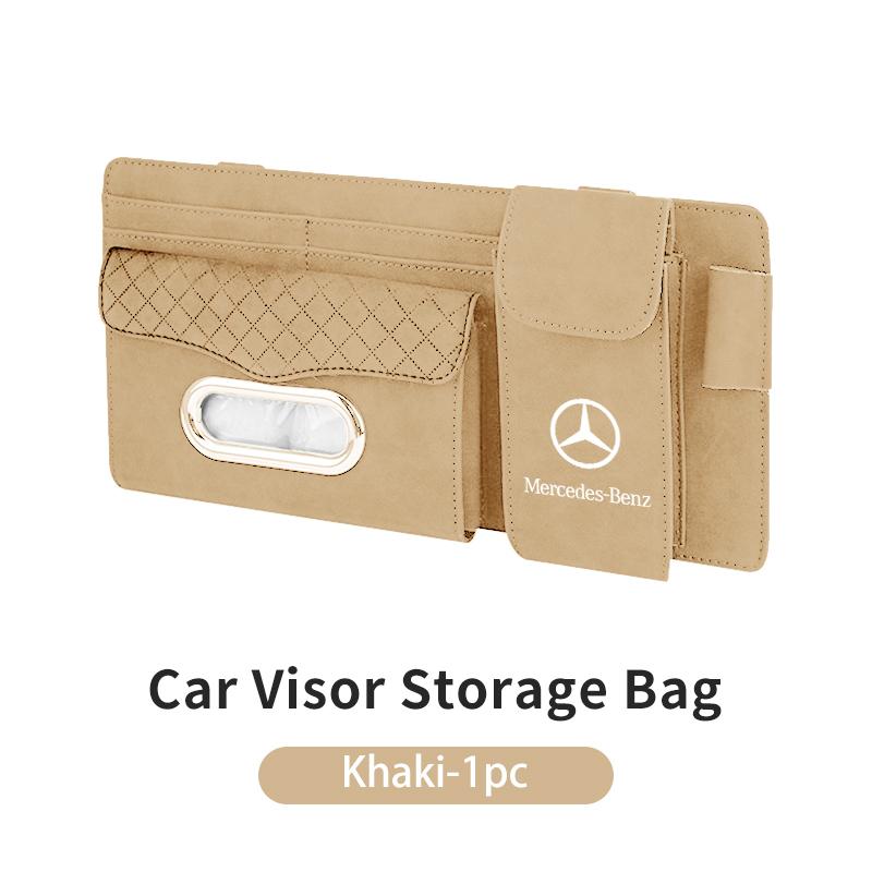 CSF1   Car Sun Visor Glasses Card Holder Hanging Tissue Storage Box For Mercedes Benz CLK GLC W212 C200 C300 W203 W204 W205 W169 W176