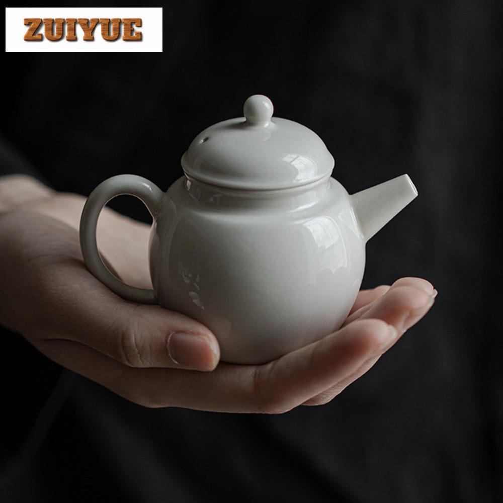 Handgefertigte Teekanne mit Pflanzenascheglasur Japanische Einzelkanne mit Filter Teekanne Elegante Teeaufguss-Kessel Teeset Zubehör Handwerk 100ml