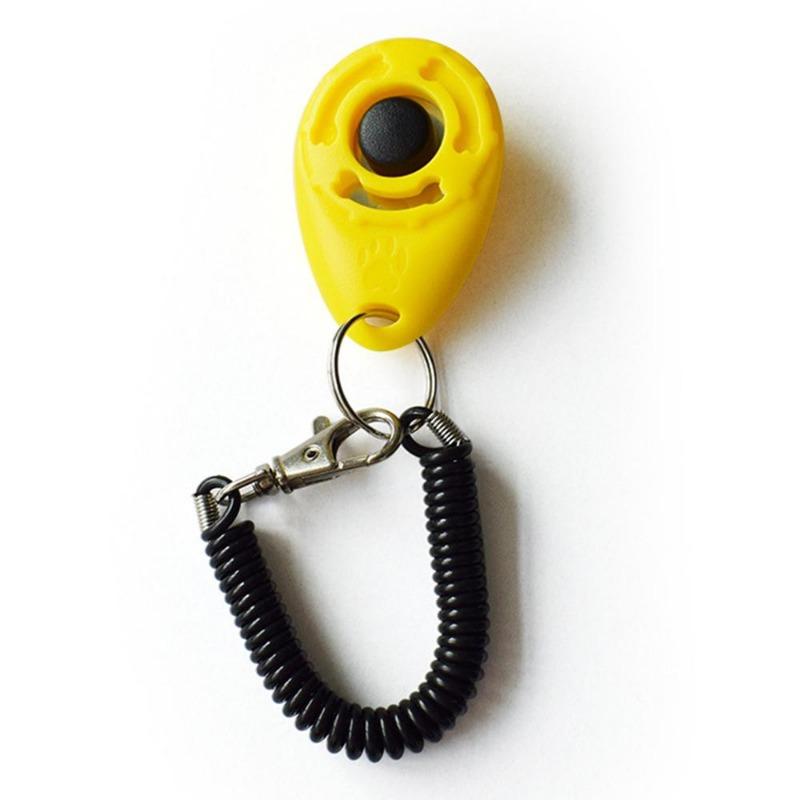 Adjustable Pet Trainer Pet Dog Training Dog Clicker Sound Key Chain And Wrist Strap Doggy Train Click