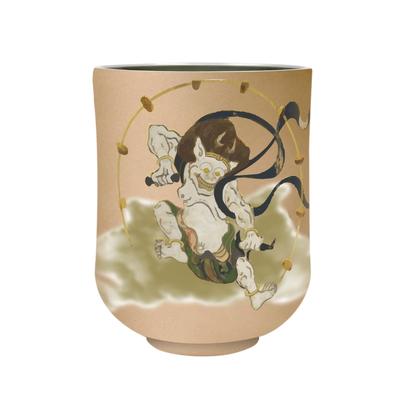 Wahodo Yunomi with a Design of Wind and Thunder Vacuum Keeps Drinks Hot or Perfect for Office Japanese Perfect for Inbound Japanese Product