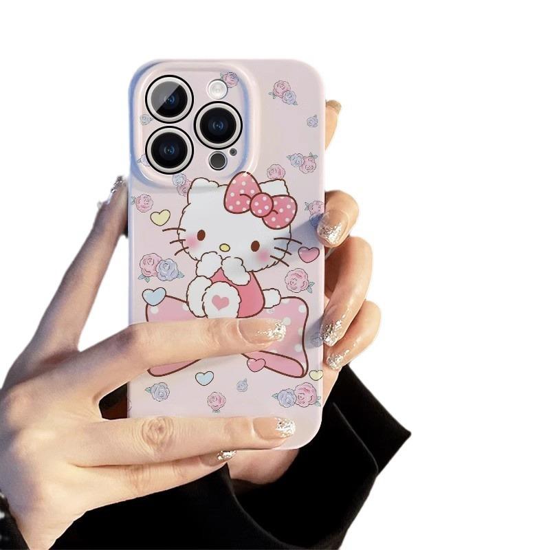 Flower kt cat applies to huawei mate60 mobile phone case p60pro trendy brand honor 100 film nova12 cartoon