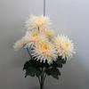 New 7 Heads Artificial Chrysanthemum Polychrome Large Fake Flower Anti-fading DIY Chrysanthemum Bouquet Home Decor