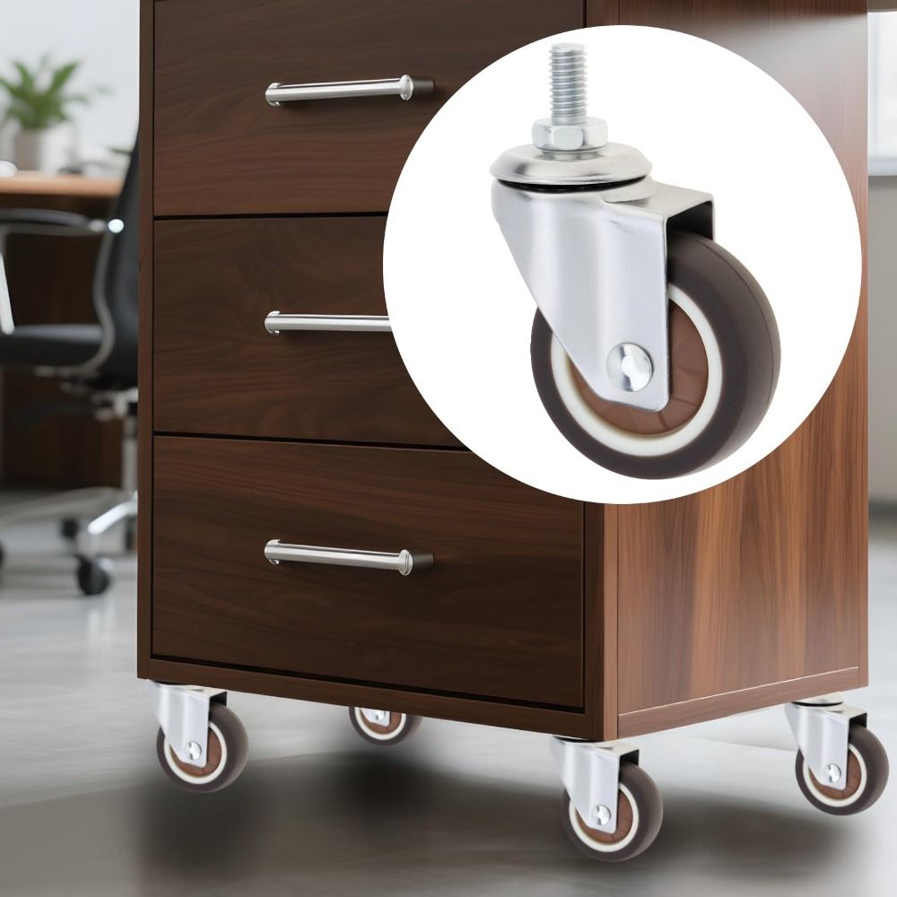 Metal Top Casters Wheels Ball Bearings Stem Caster Wheels Activity Brake Swivel Casters  Furniture