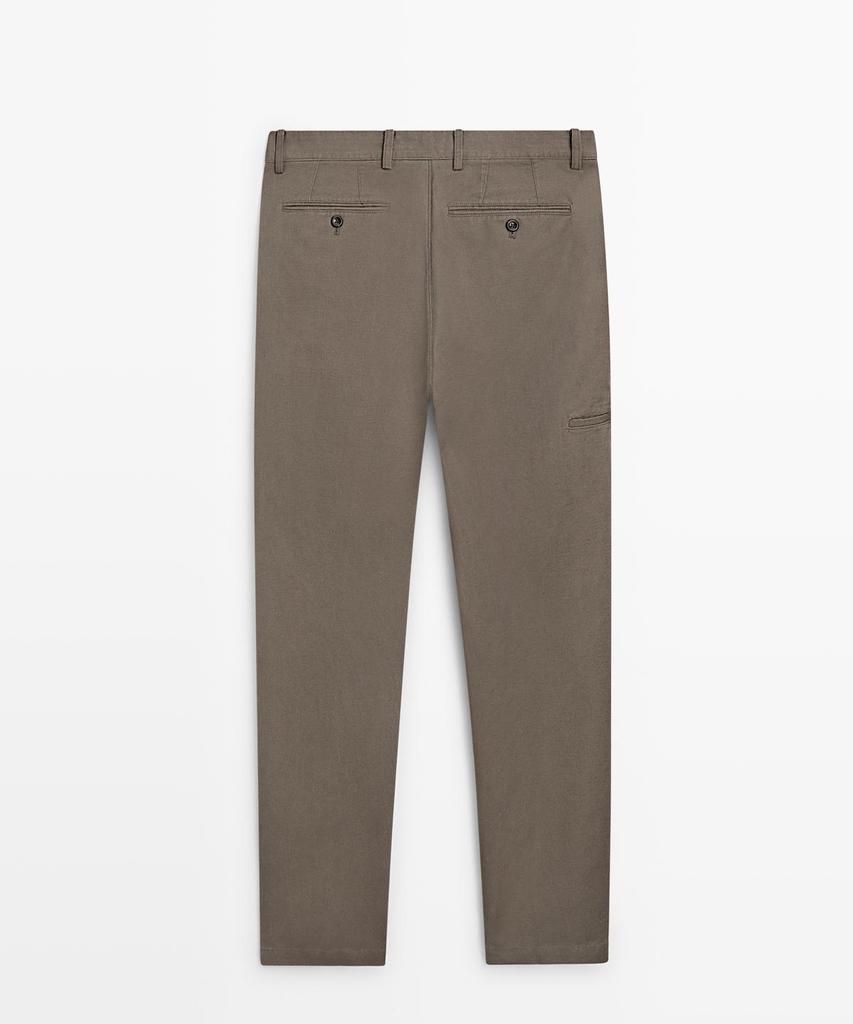 Masimodutti Cotton Linen Tapered Fit Pants
