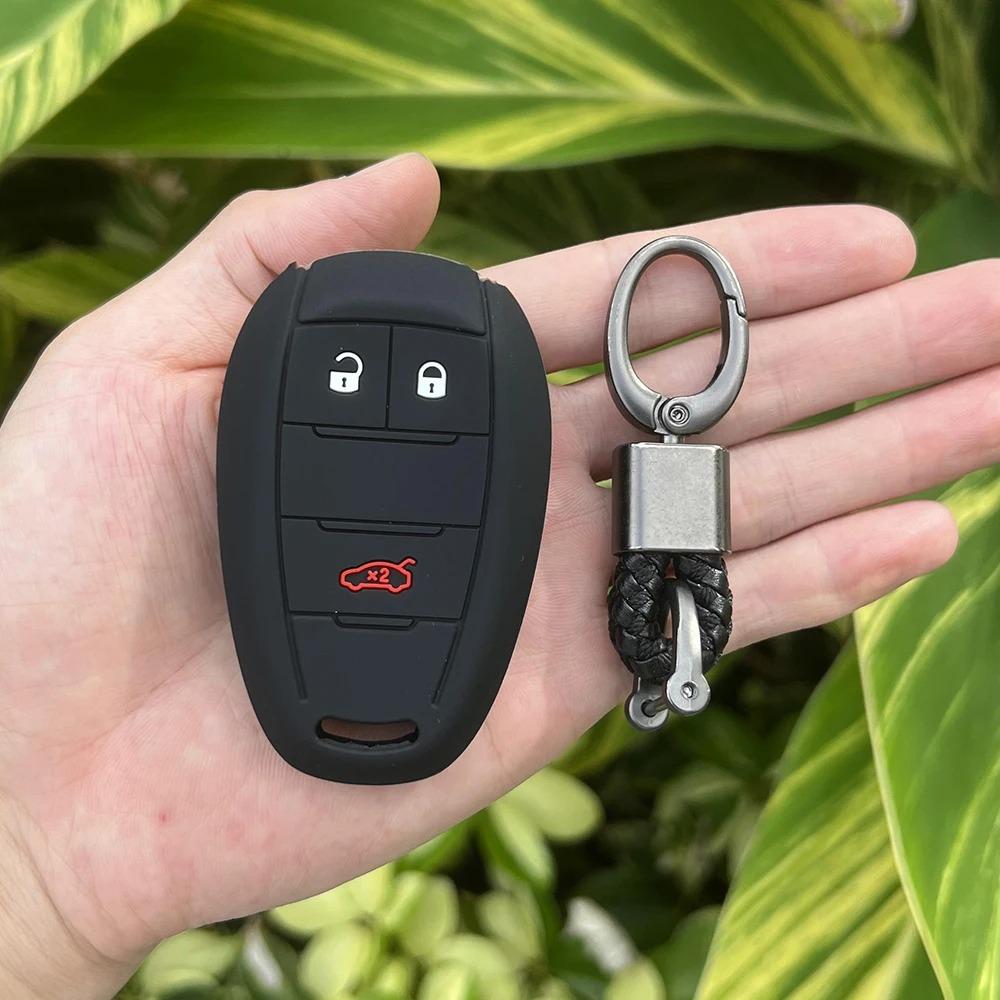 Rubber Car Key Fob Cover Silicone Protector Case Shell Holder for Alfa Romeo Stelvio Giulia Keyless Remote Key Chain Accessories