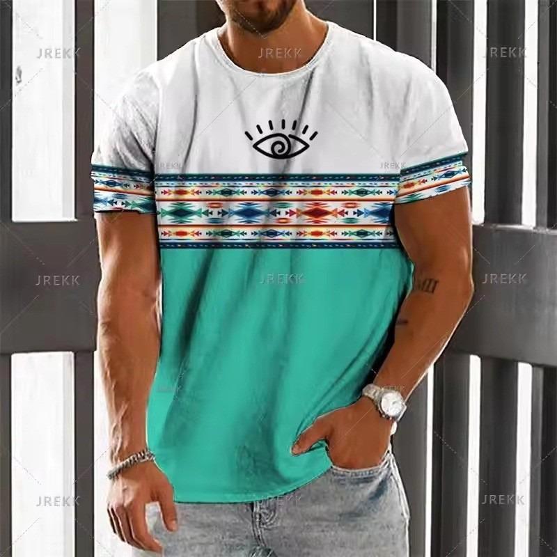 Men's Khaki USA Flag Ripped Print Short Sleeve Summer T Shirt
