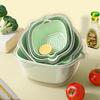 Double Layered Vegetable Washing Basin, Drainage Basket,eight Piece Set, Kitchen, Living Room, Fruit Washing Tray,plastic Basket
