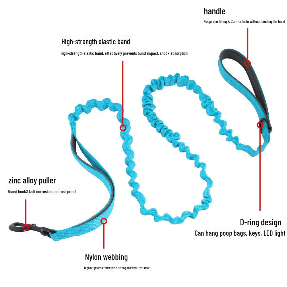 Traction P-Chain Dog Leash for Medium & Large Dogs - No-Strangle Handle, Corgi Pet Tactical Chain Leash