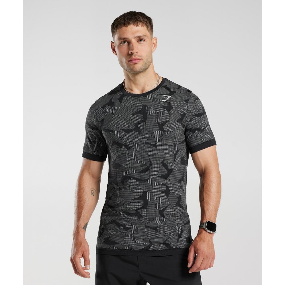 

GYMSHARK Sport Бесшовная футболка Черная Светло-Серая A3A8F BBH1