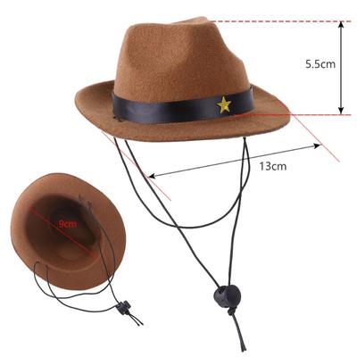 Pet Dog Cowboy Hat Headgear Cat Funny Headwear Outdoor Adjustable Dog Caps Performance Photo Props Cosplay Accessories