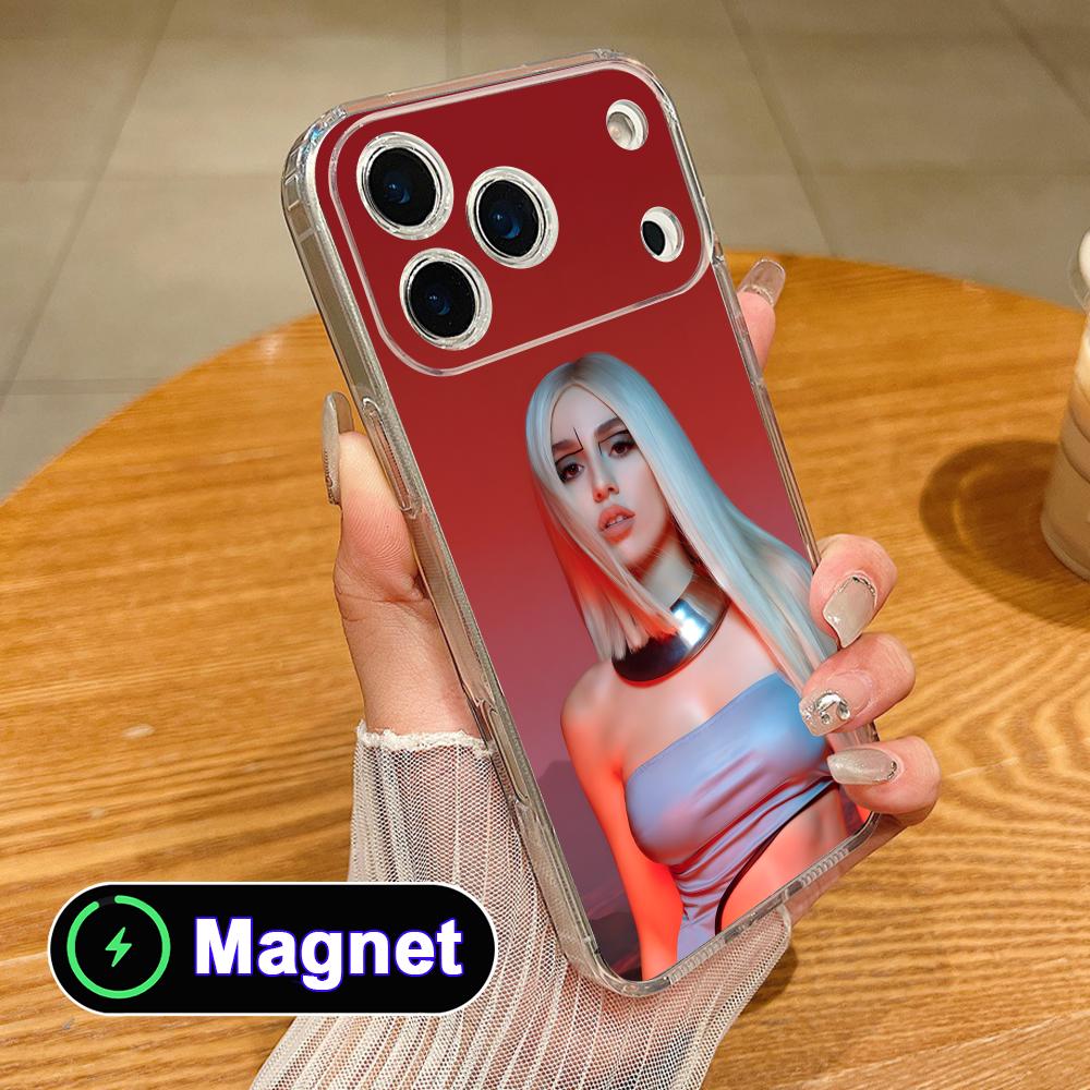 Fashion Ava Max Clear TPU Magsafe Mobile Phone Case for iPhone 17 16 15 14 13 12 11 Air Pro Max Plus Mini Colorful Cover