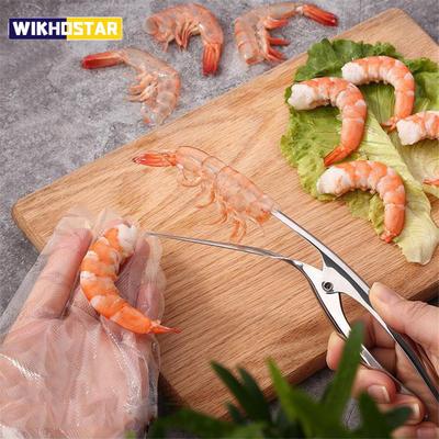 Stainless Steel Shrimp Peeler Prawn Shrimp Fishing Knife Lobster Shell Remover Peel Device Kitchen Seafood Tools