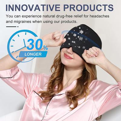 Casquette de soulagement de la migraine Casquette masque anti-maux de tête Produits Gel de glace sans odeur Refroidissement Enveloppement pour la tête pour le stress Gueule de bois Yeux gonflés JT457