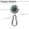 Uhr Schlüsselanhänger Clip Karabiner Uhr Taschenuhr Analog Wasserdicht Klettern Taschenhalter Silber Grün Modisches Accessoire Herrn Damen