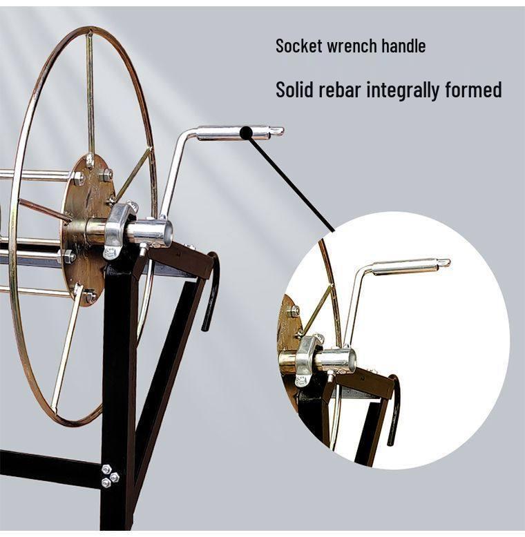 Jordbruksslangvinda & Elektrisk Reputläggningsställ med Armeringsjärnslager