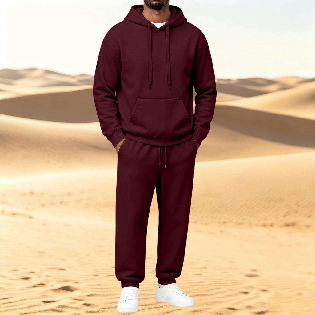 Heren Pullover Hoodie en Sweatshirt 2-delige Atletische Set voor Training en Vrijetijdskleding