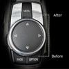 CAR MULTI MEDIA DRIVE 7 BUTTON DECOR COVER TRIM FITS BMW 5 7Series IDRIVE Chrome