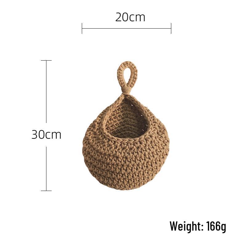 

Handmade Cotton Rope Crochet Fruit Net Bag - Woven Kitchen Storage, Bird s Nest & Water Drop Design
