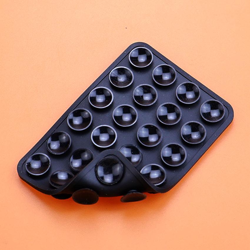 

JCD 2 шт. Силиконовая двухсторонняя присоска-держатель для мобильного телефона, настенный кронштейн, 24 нескользящих, без клея, съемный чёрный