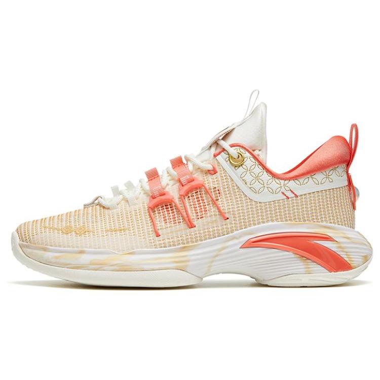 New Anta ZUP1 Nitrogen Technology Cushioning Anti Slip And Wear Resistant Low Top Basketball Shoes Red Yellow New Year 112311105-10