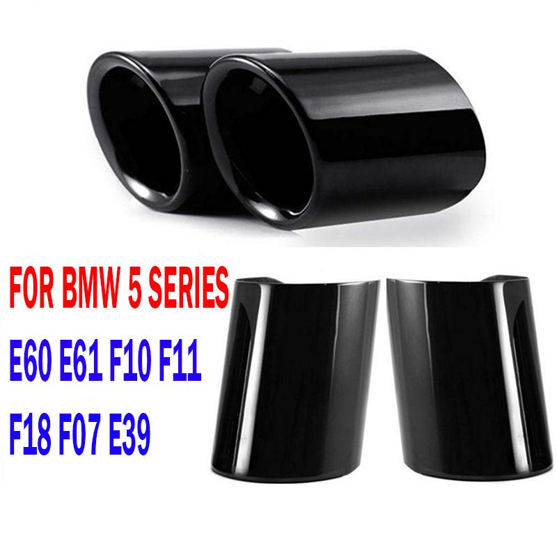

2 шт., наконечник глушителя выхлопной системы автомобиля, черная труба из нержавеющей стали для BMW 5 серии 520i 523i 525i F10 F11 F07 E12 E28 E34 E39 E60