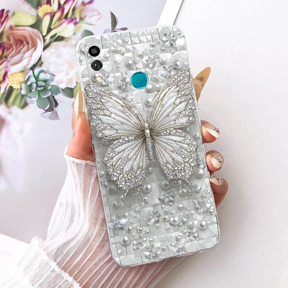 Transparent Cover For Honor 9X Lite Case Cute Fashion Butterfly Funny Painted Casing For Honor JSN-L21 JSN-L22 JSN-L23