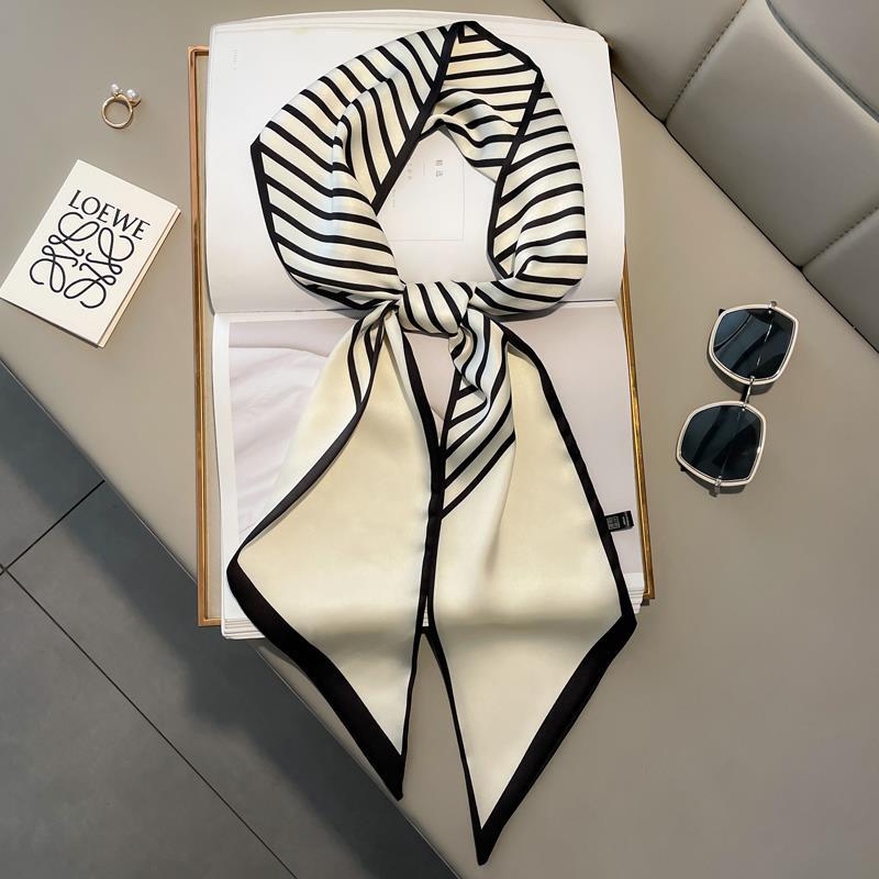 Luxury Long Silk Scarf Female Floarl Print Thin Narrow Scarf Bag Hair Band Ribbon Scarfs Women Neckerchief 15*150cm