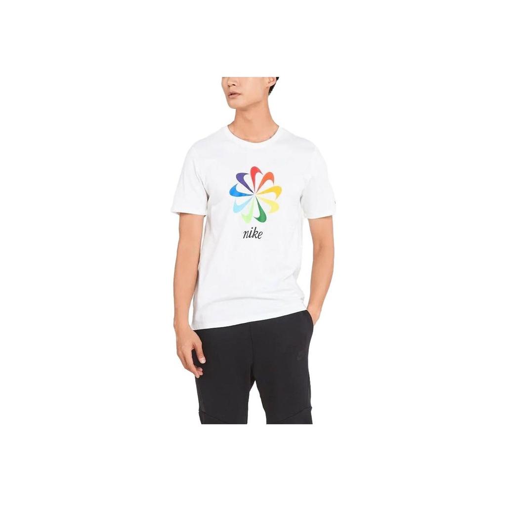 Nike Multicolor Hook Sunflower Round Neck Short Sleeve T-Shirt Men Tops White AQ5197-100