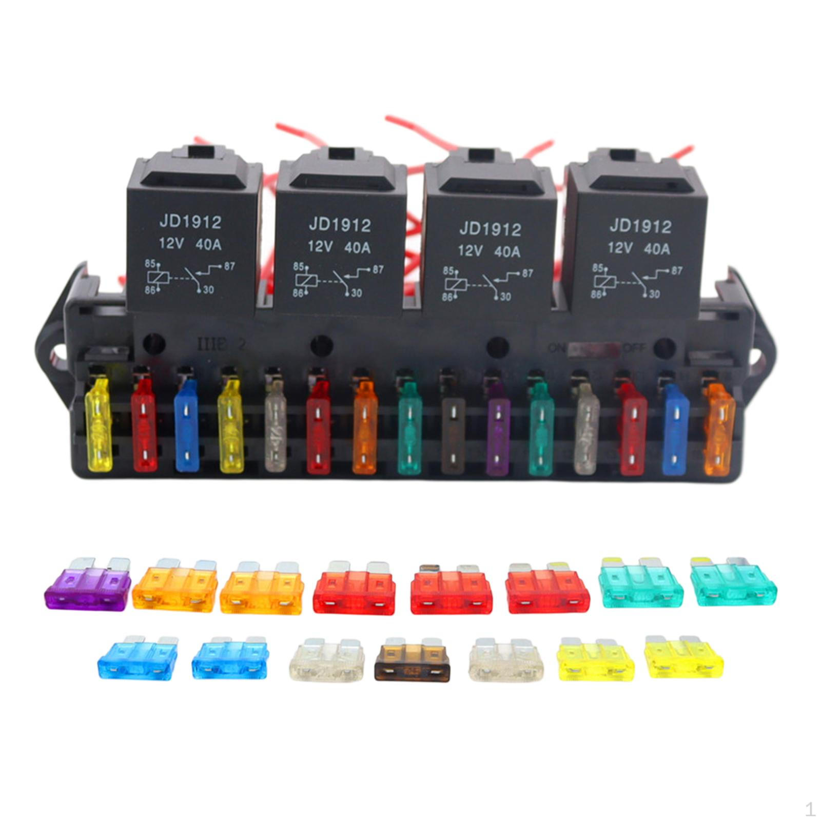

15 Way Block Holder W/ Relay Harness Assembly Control Box for Marine Boat