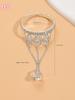 European Women's Shiny Diamond Body Chain Bracelet with Multi-Layer Rhinestones