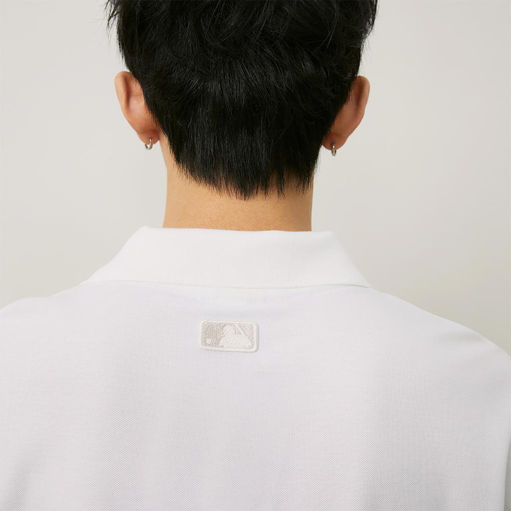 New MLB New York Yankees MLB Basic Logo SS24 Polo Shirt Unisex Ivory 3APQB0143-50IVS