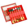 (2/4/6pcs) Christmas Spoon Forks Gift Stainless Steel Cutlery Tableware Set Coffee Tea Dessert Scoop 2025 New Year Home Decor
