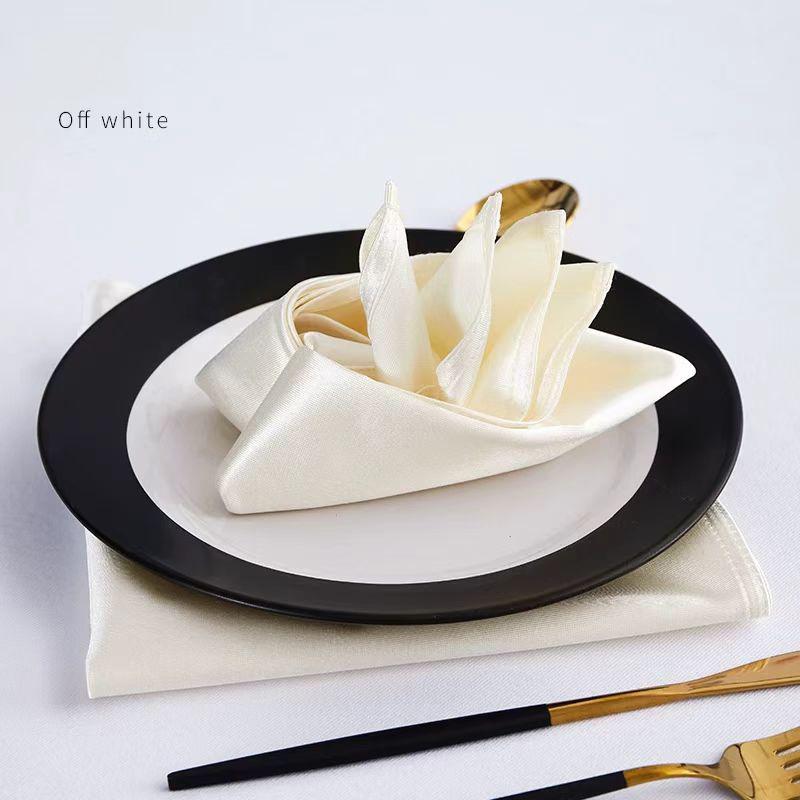 Polyester Serving Fabric Napkin Cloth Table Dinner Plates Linen Handkerchief Towel Set For Hotel Wedding Party Events Decoration