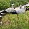 Garden White Bird Statue 23.6" Long Leg Standing Bird Sculpture Decorative Resin Ornament for Outdoor Pond Yard