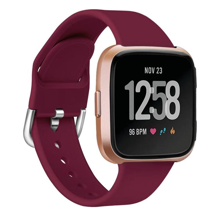 

For Fitbit Versa 2 / Versa / Versa Lite xDfind Reverse Buckle Solid Color Silicone Watch Band L червоний