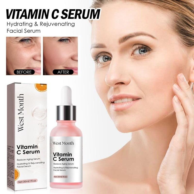 West Month Vitamin C Facial Serum Hydrating Moisturizing Brightening Anti-aging Essence 30ml