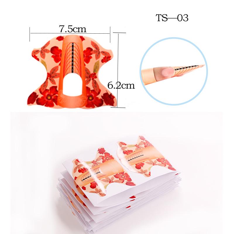 100-Piece French Light Therapy Nail Extension Forms: Butterfly & Horseshoe Designs