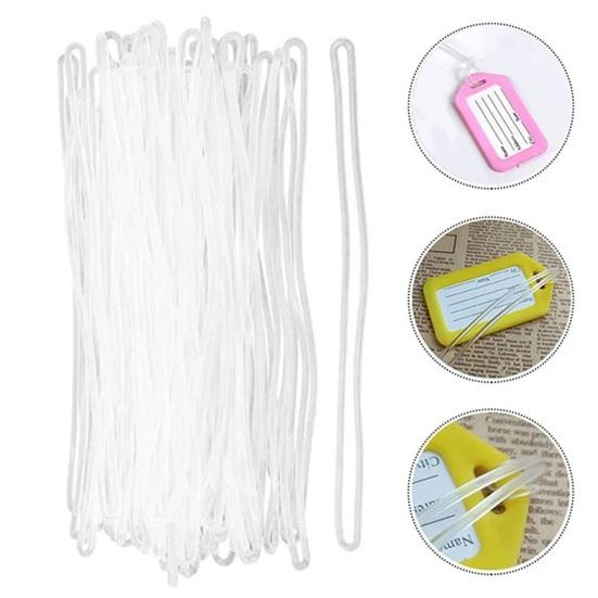 50 stuks Reistags Herbruikbare PVC Badgehouder Riem Praktische Bagagelabel Lus voor Rugzak Koffer ID Labelhouder Reisaccessoires