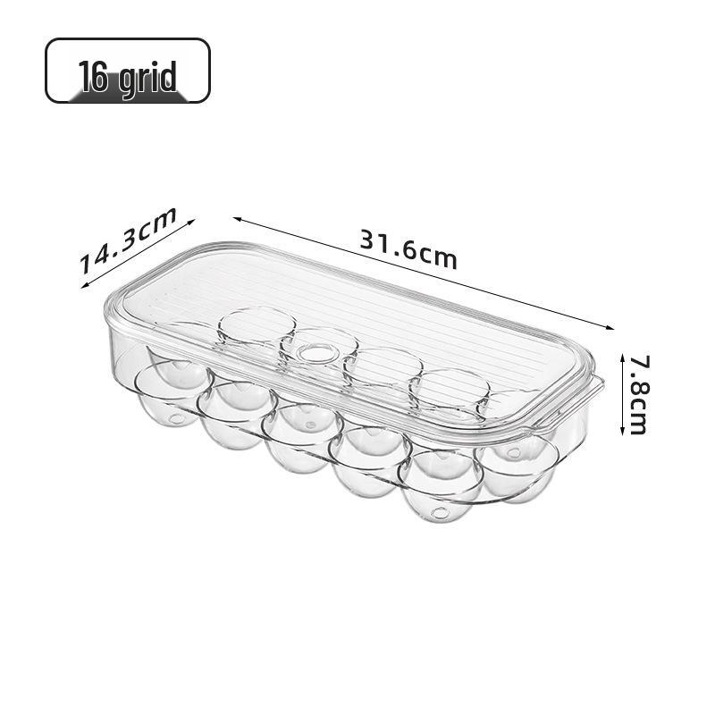 Egg Storage Box with Lid, Food-Grade Plastic, Kitchen Refrigerator Organizer
