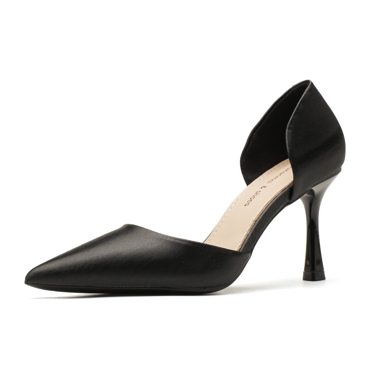 

Satin hollow thin heel pointed high heels elegant shoes simple and versatile daily women 40
