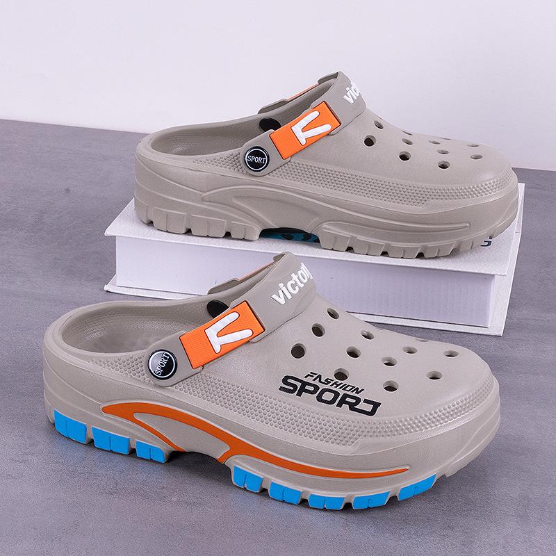 Men's Thick Sole Clogs Breathable Beach Shoes Non-slip Outdoor Slippers Fashion Sport Casual Sandals