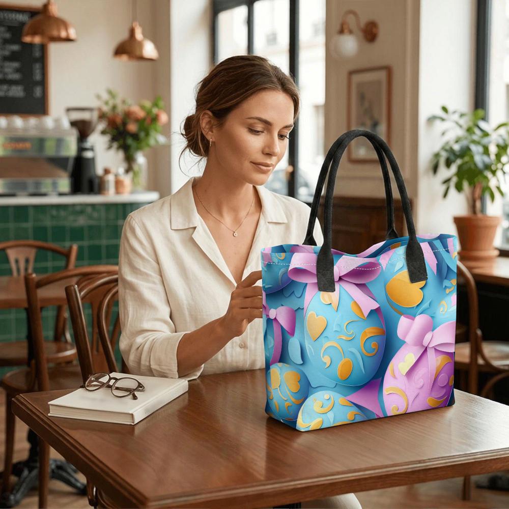  Fashionable Printed Tote Bag Casual Large Capacity Handbag for Daily Use