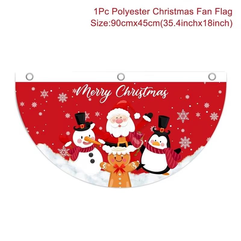 Christmas Fan-shaped Flag Banner Christmas Decor for Home 2026 Christmas Ornament Xmas Navidad Natal Noel Gifts New Year 2026