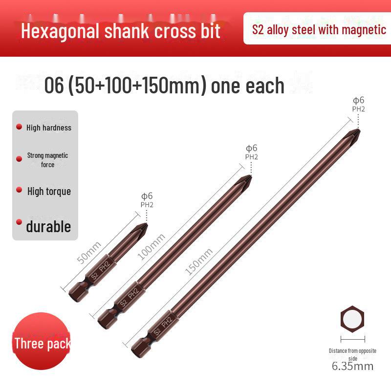 Qingwei S2 Magnetická wolframová ocelová šestihranná křížová elektrická šroubováková hlava