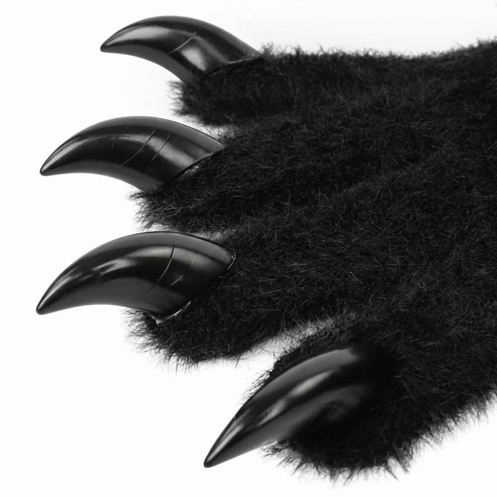 Lange Tierklaue Handhandschuhe Silikon-Pfotenpolster Plüschhandschuhe Neue Katzenklaue Handschuhe Verkleidung