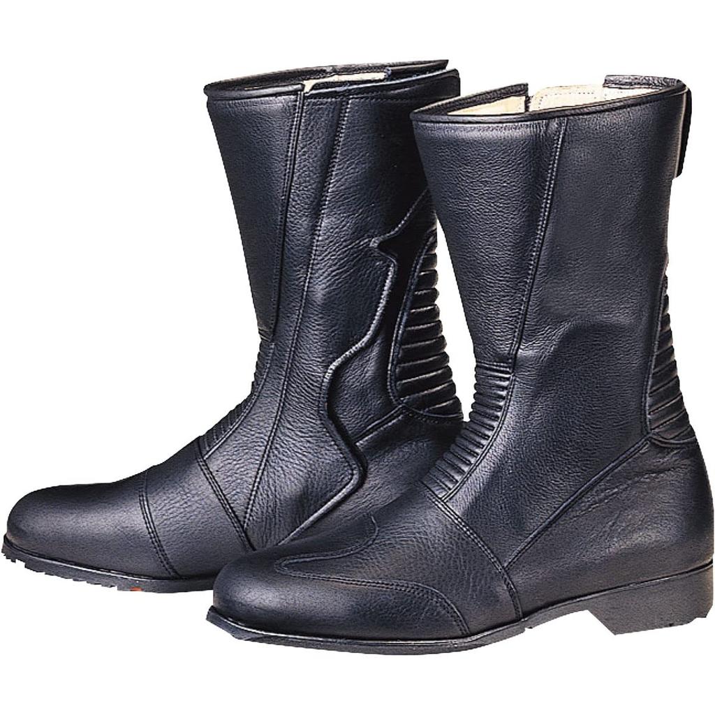 KOMINE Wide Side Zipper Motorcycle Size 05-103 Men's Boots, Black, 26.0cm